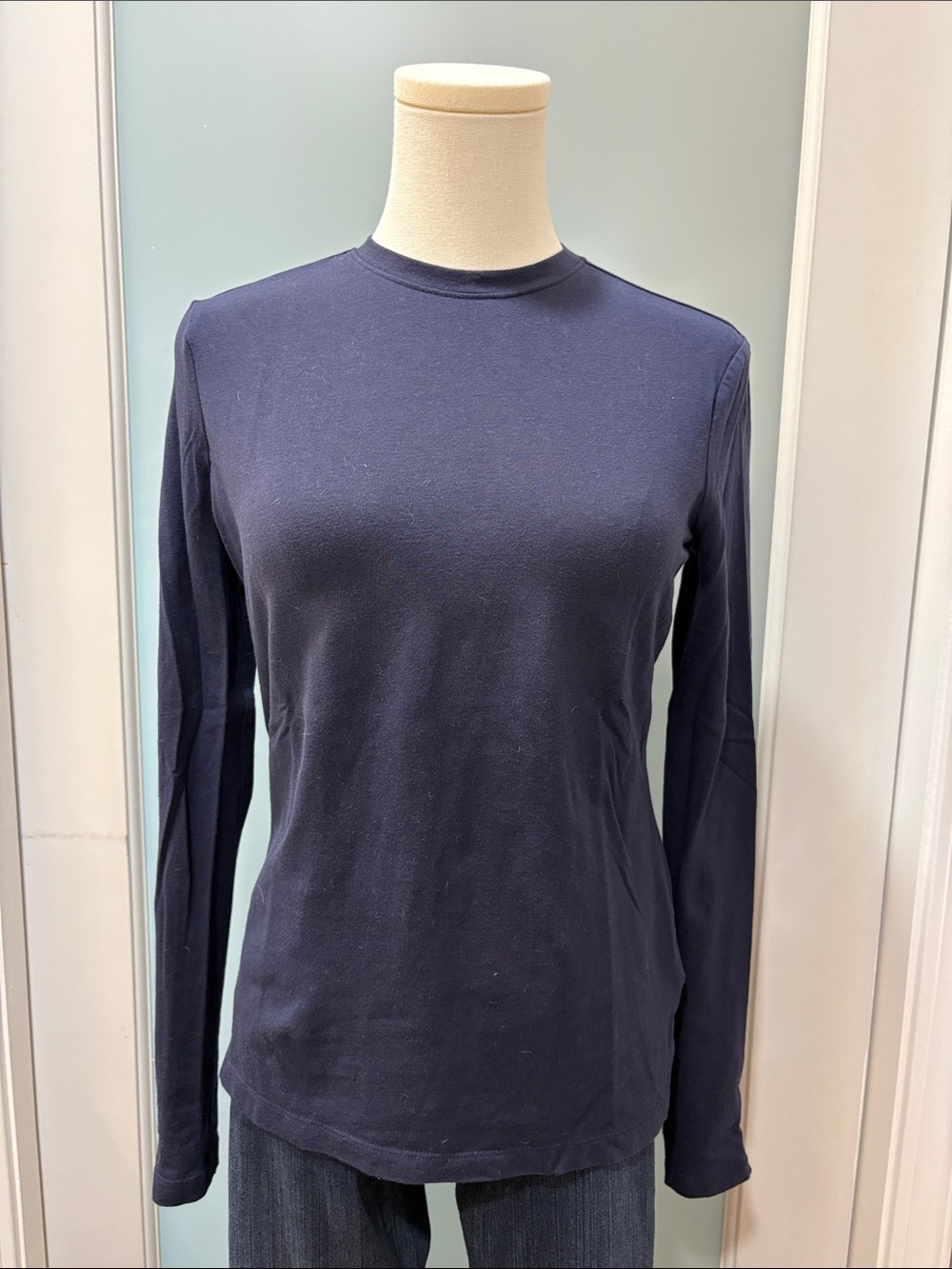 Brooks Brothers Navy Long-Sleeve Crewneck Tee
